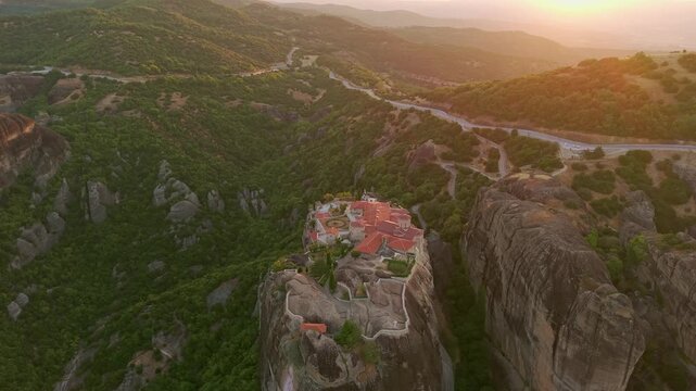 Monastery of the Holy Trinity at Sunrise, Meteora, Greece