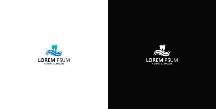 vector logo design wave logo and dental care logo