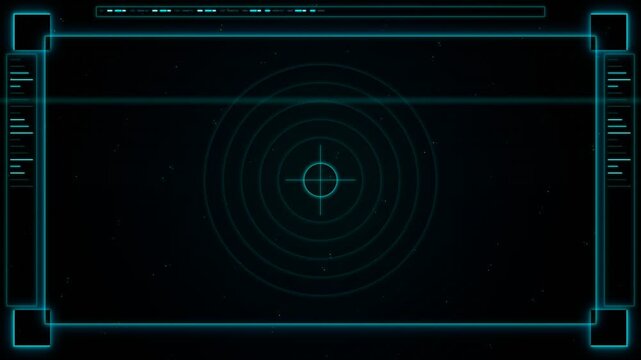 Neon blue futuristic interface screen.