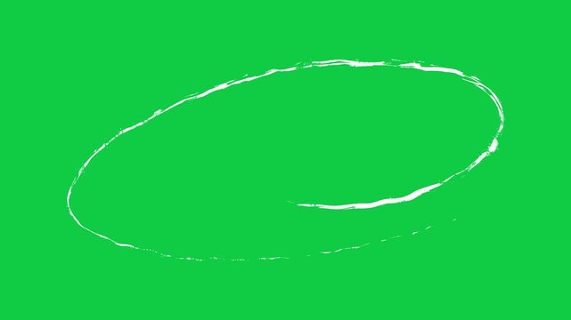 Circle frame hand-drawn scribble animation. Pen marker doodle style. Sketched motion element. Loop. Green screen, chromakey. 4K and square Hand-drawn doodle frames scribble animation on Green screen.