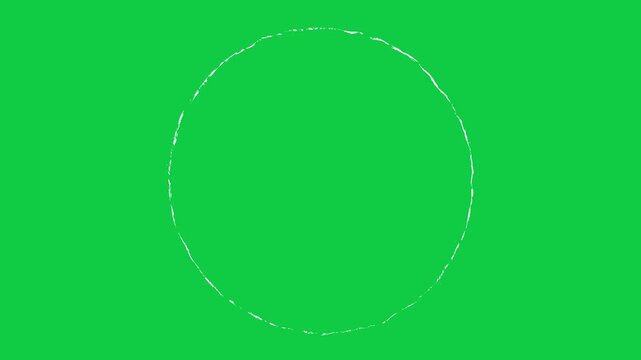 Circle frame hand-drawn scribble animation. Pen marker doodle style. Sketched motion element. Loop. Green screen, chromakey. 4K and square Hand-drawn doodle frames scribble animation on Green screen.