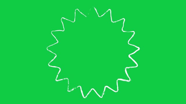 Circle frame hand-drawn scribble animation. Pen marker doodle style. Sketched motion element. Loop. Green screen, chromakey. 4K and square Hand-drawn doodle frames scribble animation on Green screen.