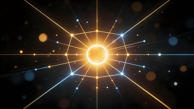 Abstract glowing network with central light