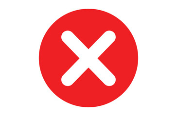 Obraz premium Red circle with white X cross