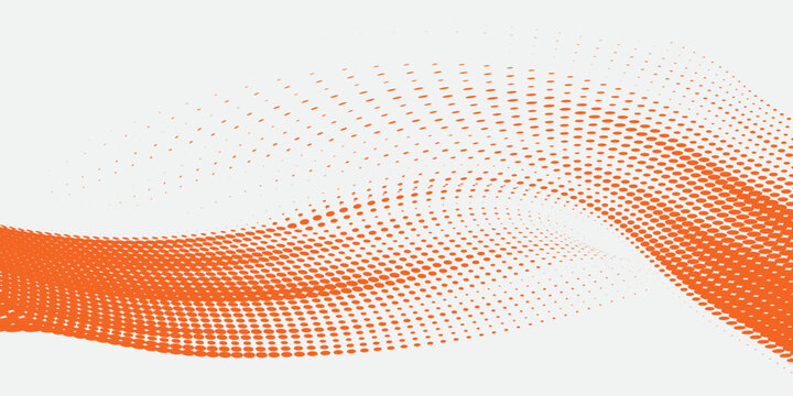 Abstract speed line style orange halftone banner design template. white and orange halftone dot pattern with grunge texture. Sporty style white and orange dot pop art comic, Modern.