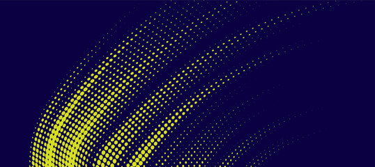 Obraz premium Abstract speed lines style yellow color halftone banner design template.