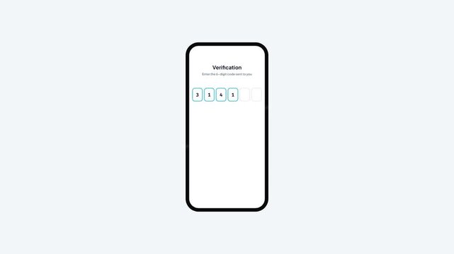 Mobile interface animation of a cloud service security code entry and identity confirmation screen