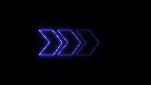 Glowing neon light animated traffic directional arrows sign. Left arrow for road direction. Flashing direction indicators,with 4k video animation.
