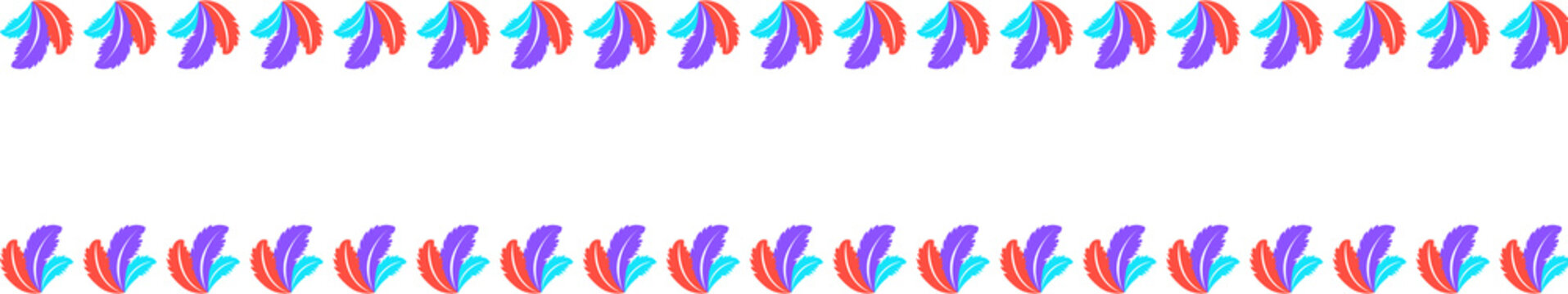 Colorful Abstract Seamless Border Pattern Isolated on Transparent Background, Decorative Geometric Ribbon Design PNG