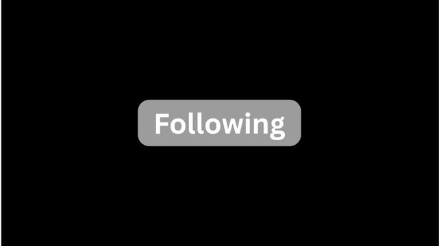 Follow button icon on a dark black background for social media interface call to action and digital marketing projects