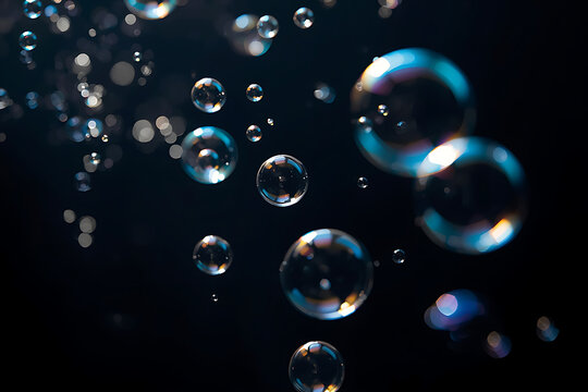 Iridescent Bubbles Floating in the Abyss