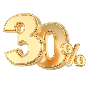 Gold 30 percent discount sign