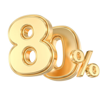 Gold 80 percent 3D sign