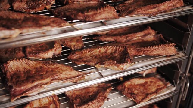 Smoked Silver Carp Fish Ribs: Industrial Drying Process.