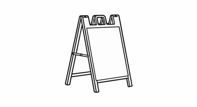 Simple line drawing of an A-frame sidewalk sign