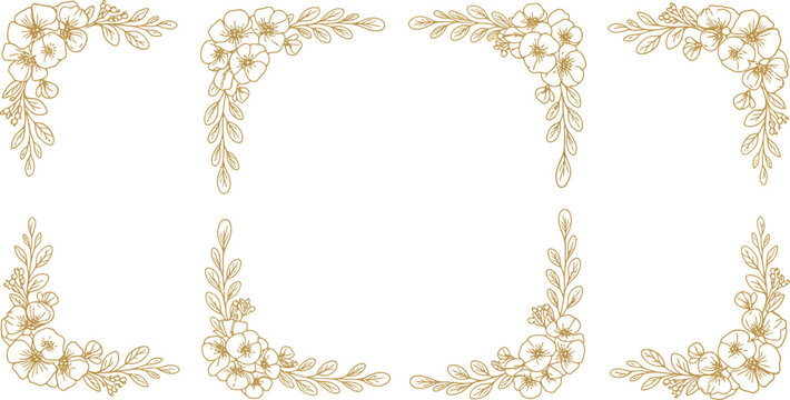 Golden wheat wreath frame with laurel leaves and wheat ears decorative vector illustration vintage gold border design