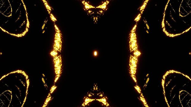 Gold Organic Ellipsoid Kaleidoscope Background VJ Loop in 4K