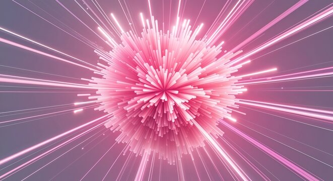 Luminous pastel pink color explosion radiating outward with flowing light trails