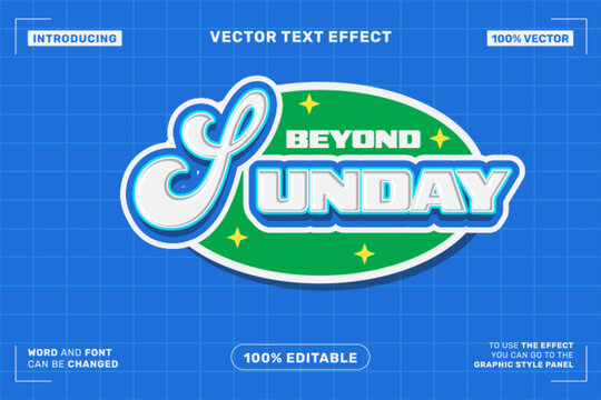 Beyond Sunday 3D Editable Vector Text Effect