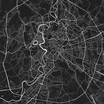 Visual Appealing Minimalist City Map of Rome, Italy