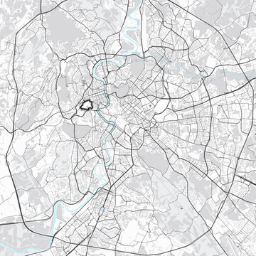 Visual Appealing Minimalist City Map of Rome, Italy