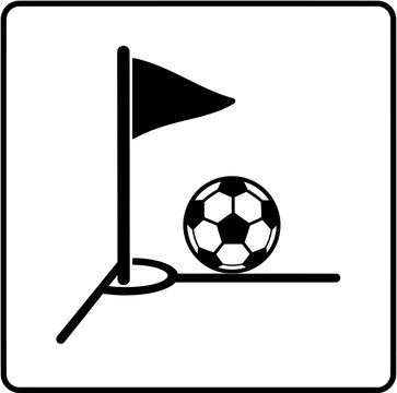 Football corner flag icon soccer corner kick symbol