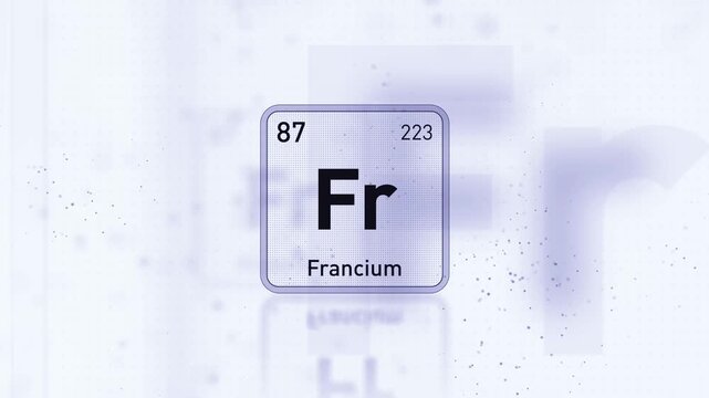 Periodic Table Element Francium Fr Animation. Modern And Minimal Design.