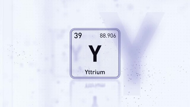 Periodic Table Element Yttrium Y Animation. Modern And Minimal Design.