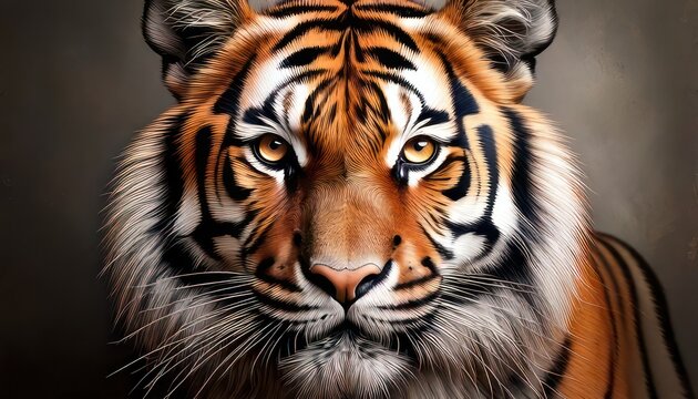 Close-up Portrait of a Majestic Bengal Tigers Face.