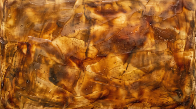 Encaustic Wax Painting with Layered Amber and Umber Glazes