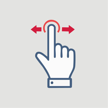 Hand Gesture Icon for Swiping Left and Right
