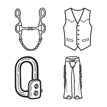 Horse riding equipment and cowboy clothes