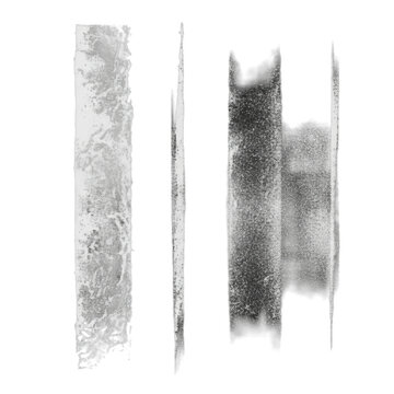 Abstract monotype print with vertical white ink segments on matte black paper, showing grainy distressed texture and gritty industrial urban decay atmosphere