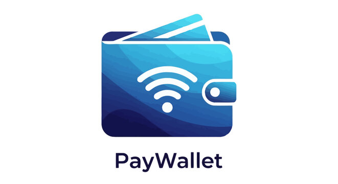 Digital wallet logo for contactless mobile payment and online banking services