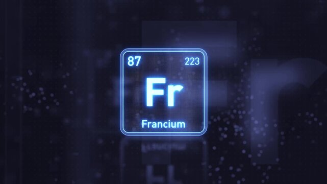Periodic Table Element Francium Fr Animation. Modern And Minimal Design.