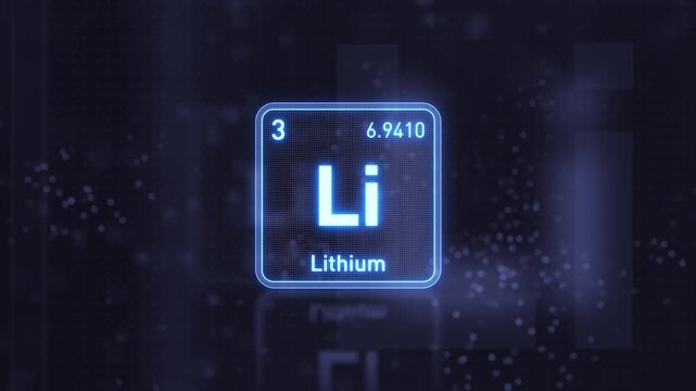 Periodic Table Element Lithium Li Animation. Modern And Minimal Design.