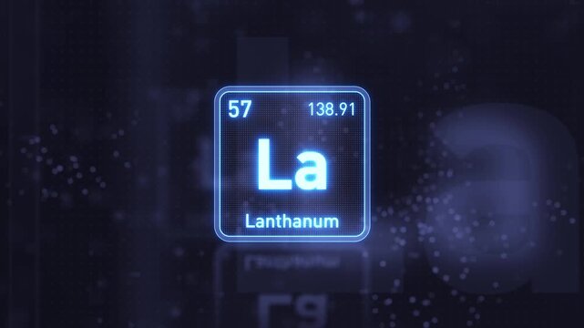 Periodic Table Element Lanthanum La Animation. Modern And Minimal Design.