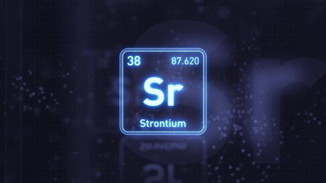 Periodic Table Element Strontium Sr Animation. Modern And Minimal Design.