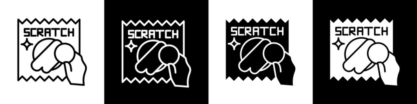 Scratch card black and white icon design concept