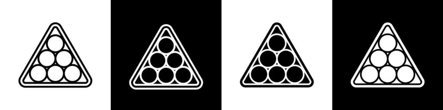 Pool ball black and white icon design concept