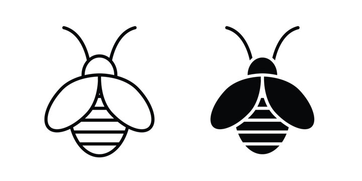 Bee icon, symbols pack for UI designs.