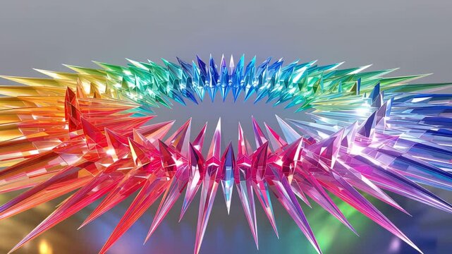 Colorful sound wave circle glowing spectrum loop abstract motion scene