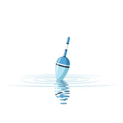 Fishing Bobber Floating on Rippling Water Surface, Isolated © selang