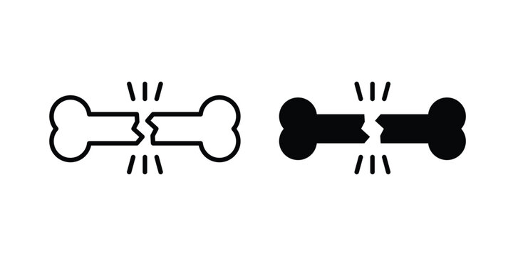 Broken bone icon, symbols pack for UI designs.