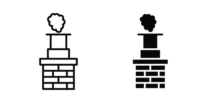 Chimney smoke icon, symbols pack for UI designs.