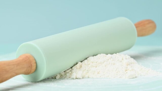 Video of flour and a rolling pin