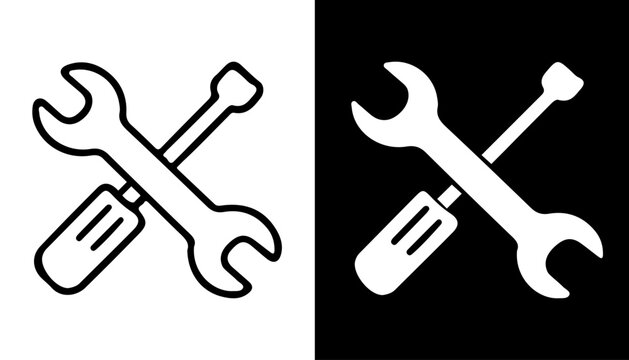 Mechanical Harmony: A clean, graphic image presents a wrench and screwdriver in perfect synergy, symbolizing repair, construction, and engineering.
