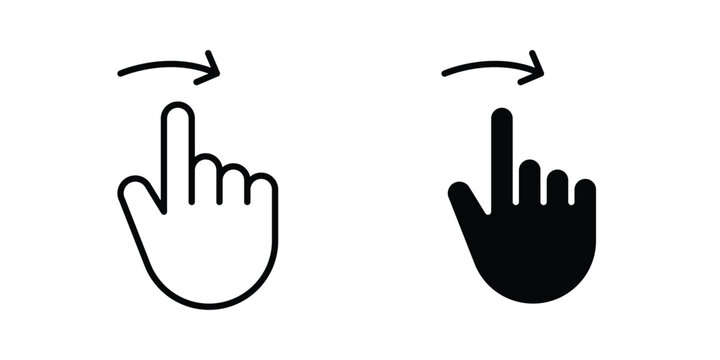Finger swipe icon, symbols pack for UI designs.