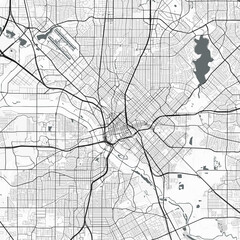 Obraz premium Visual appealing minimalist city map of Dallas, United States