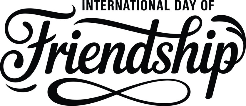 Black and white hand-drawn for international friendship day